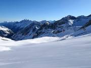 Very well-groomed slopes at the Stubai Glacier