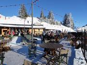 Sun terrace Rocco Cantina Italiana at Roc d'Orsay (Villars)