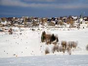 The village is located right next to the ski area.