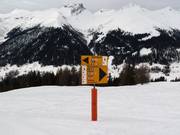 Slope signage in the Rinerhorn ski area