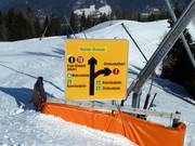 Slope signage in the ski resort
