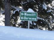 Typical signpost in the ski area