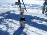 Trash bins in the ski area
