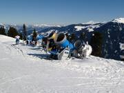 The snow cannons are waiting for their next use.