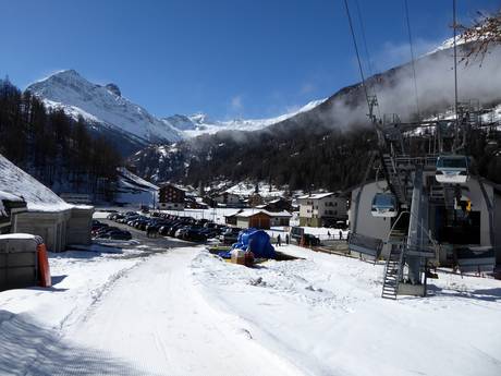 Saas Valley (Saastal): access to ski resorts and parking at ski resorts – Access, Parking Hohsaas – Saas-Grund