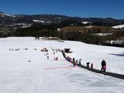 Long conveyor belt in the valley