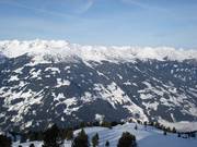 View of the Hochzillertal ski area from the opposite side of the valley
