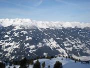 View of the ski resort of Hochzillertal from the other side of the valley
