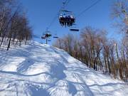 Mogul slope in the Bromont ski area