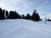 View over the small ski area at the Barmseelift in Krün