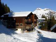 Mountain lodges at the top station of the gondola lift