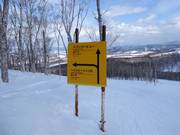 Slope signage in the Rusutsu ski area