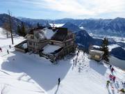 The Loser Hütte in the middle of the ski area