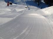 Freshly groomed slope in Serre Chevalier