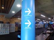 Signage in the changing area of the ski hall