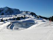Snowmaking pond on the Steinplatte