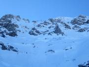 View of the extreme freeride areas at Savin Kuk