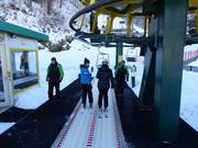 Assistance when boarding the chairlift