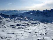 View over the slopes in Breuil-Cervinia
