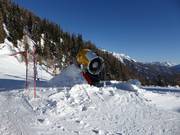 Efficient snow cannons in the ski resort of Pejo