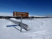 Piste signposting in the ski resort of Idre Fjäll