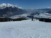 The upper section of the ski route to the valley