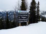 Slope sign-posting in the Panorama ski resort