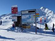 Information board and signage at the mountain station