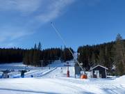 Snowmaking with snow lances in Kläppen