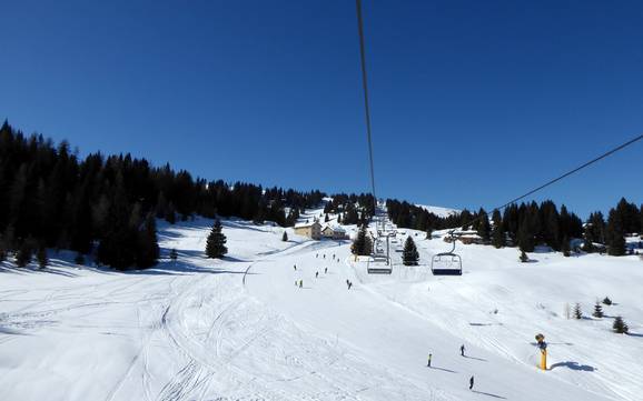 Biggest height difference on the Alpe Cimbra – ski resort Folgaria/Fiorentini
