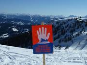 Warning of danger at the end of the secured area