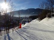 Snowmaking with lances on the valley run