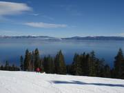 View from the Homewood Mountain Resort ski area to Lake Tahoe