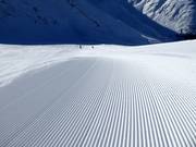 Freshly groomed slope