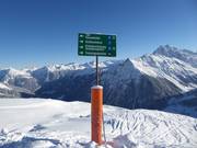 Slope sign-posting in the Gargellen ski resort