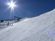 Very good slope grooming on the steep section