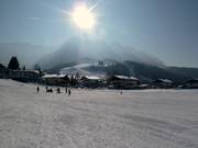 View of the Zahmer Kaiser ski resort from the Amberg lift.