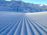 Freshly groomed slope in Hochgurgl