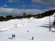 View of the practice slopes with the practice lifts