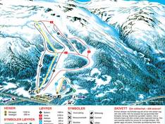 Trail map Raulandsfjell Alpinsenter