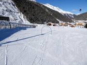 The Cevedale practice slope at the valley station of the cable car and Rosimbahn