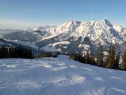 Descent to Leogang to the mid-station