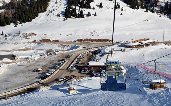 Sugana Valley (Valsugana): access to ski resorts and parking at ski resorts – Access, Parking Lagorai/Passo Brocon – Castello Tesino