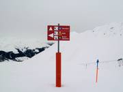 Slope sign-posting in the Rinerhorn ski resort