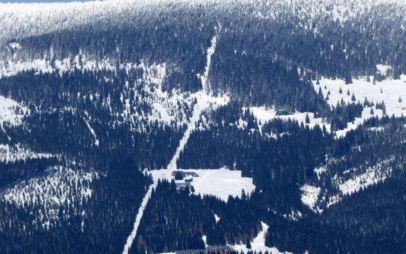 Highest base station in the Giant Mountains (Krkonoše) – ski resort Davidovy boudy