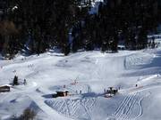 View of the practice slope at the Gampen lift