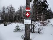 Slope marking in the ski resort of Hochficht