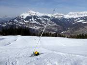 Snowmaking with snow lances in the Grüsch Danusa ski area