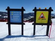 Slope signage in the Kvitfjell ski resort
