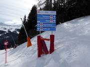Slope signage in the ski area